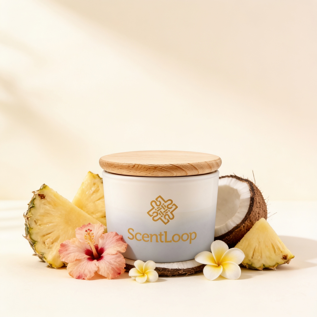 Trópusi szójagyertya, az Escada Pacific Paradise Dominicana Intense parfümök ihlette 100g