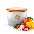 Bougie fruitée en cire de soja Mandarine, litchi et fruits tropicaux Juicy State Intense 100g