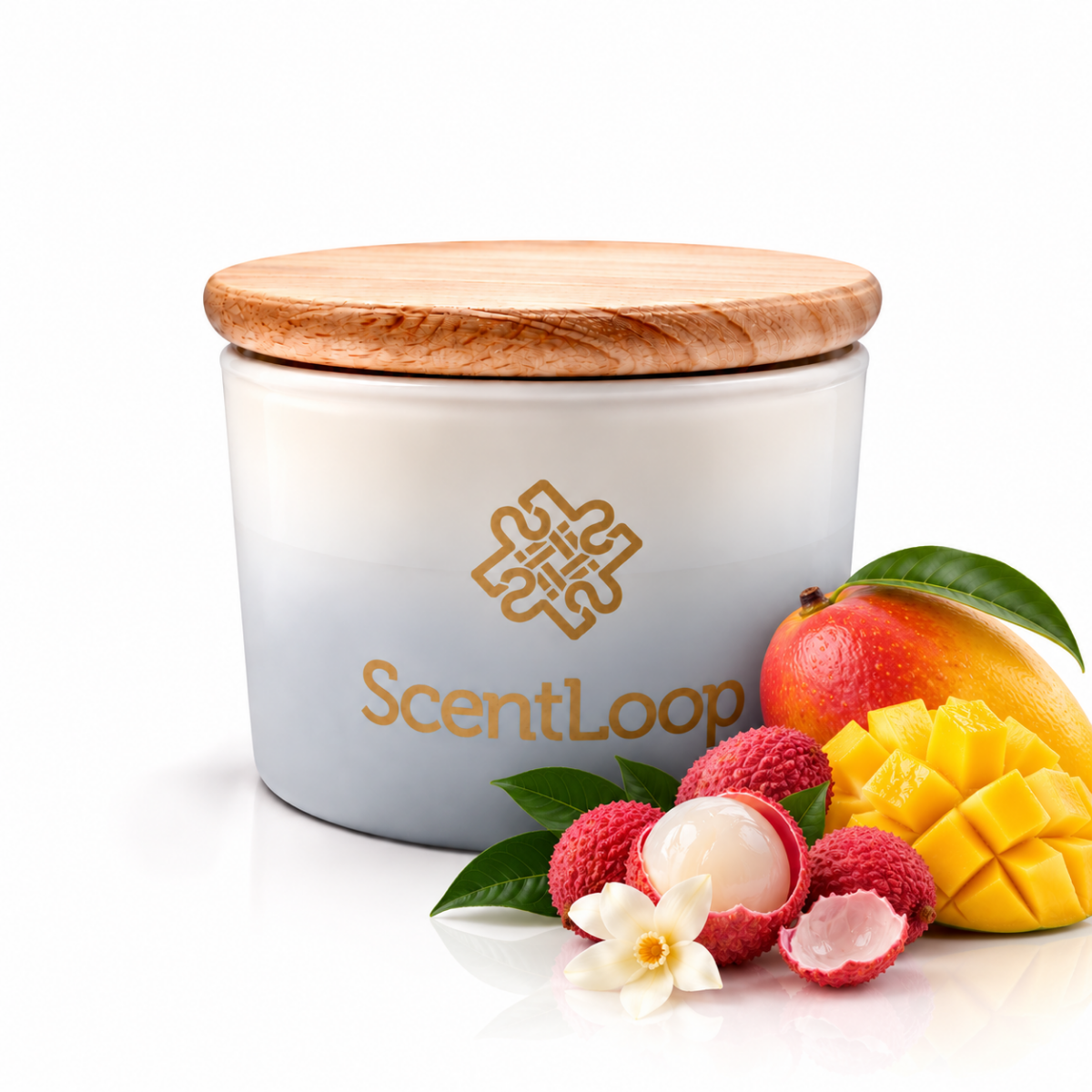 Fruit Soy Candle Mandarin, Lychee and Tropical Fruits Juicy State Intense 100g