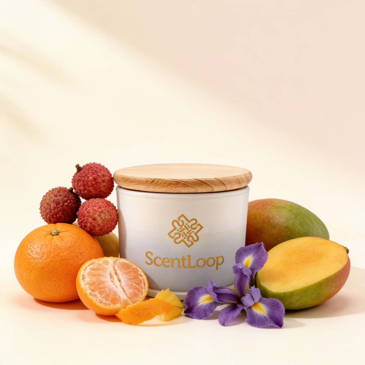 Fruit Soy Candle Mandarin, Lychee and Tropical Fruits Juicy State Intense 100g