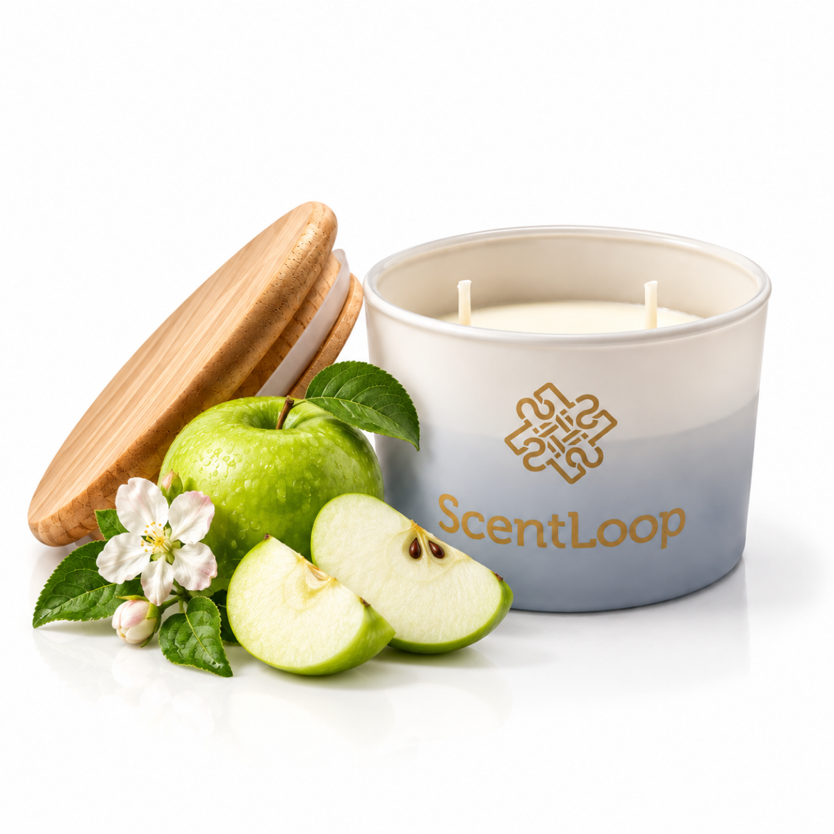 Vela de soja con aroma a manzana Just Apple Intense 100g hasta 25h