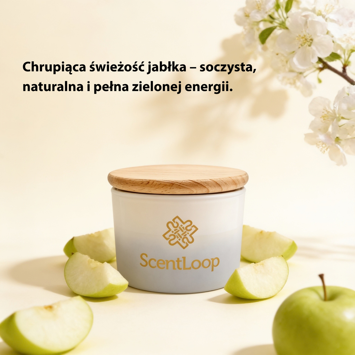 Vela de soja con aroma a manzana Just Apple Intense 100g hasta 25h
