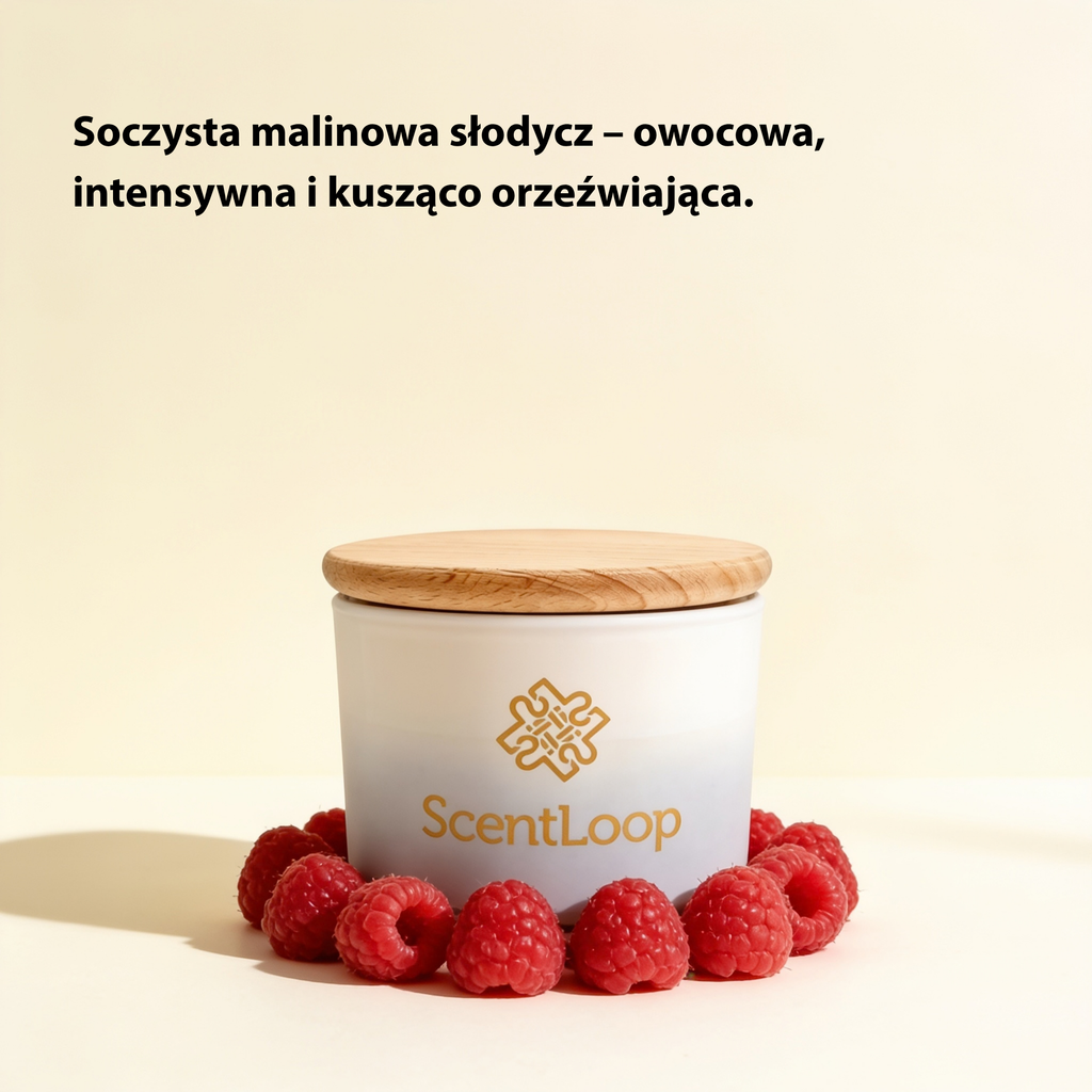 Málnás illatú szójagyertya Just Raspberry Intense 100g, akár 25 órás égési idővel