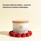 Málnás illatú szójagyertya Just Raspberry Intense 100g, akár 25 órás égési idővel