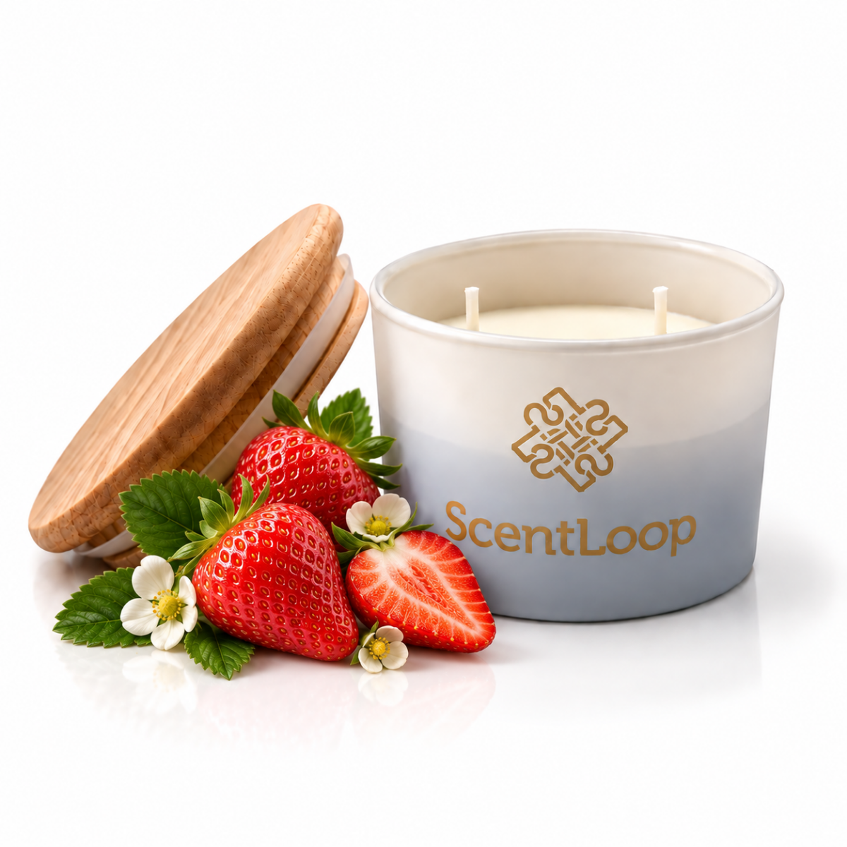 Vela de soja con aroma a fresa Just Strawberry Intense 100g hasta 25h
