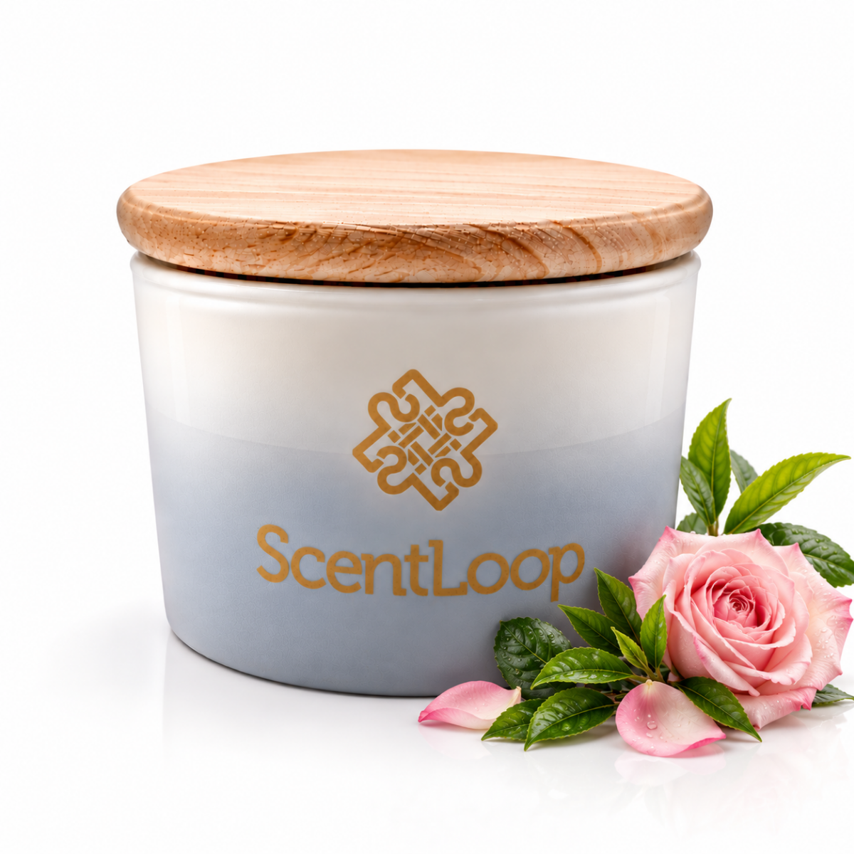 Lumânare din soia cu parfum de trandafir și frunze verzi Rosefield Intense 100g