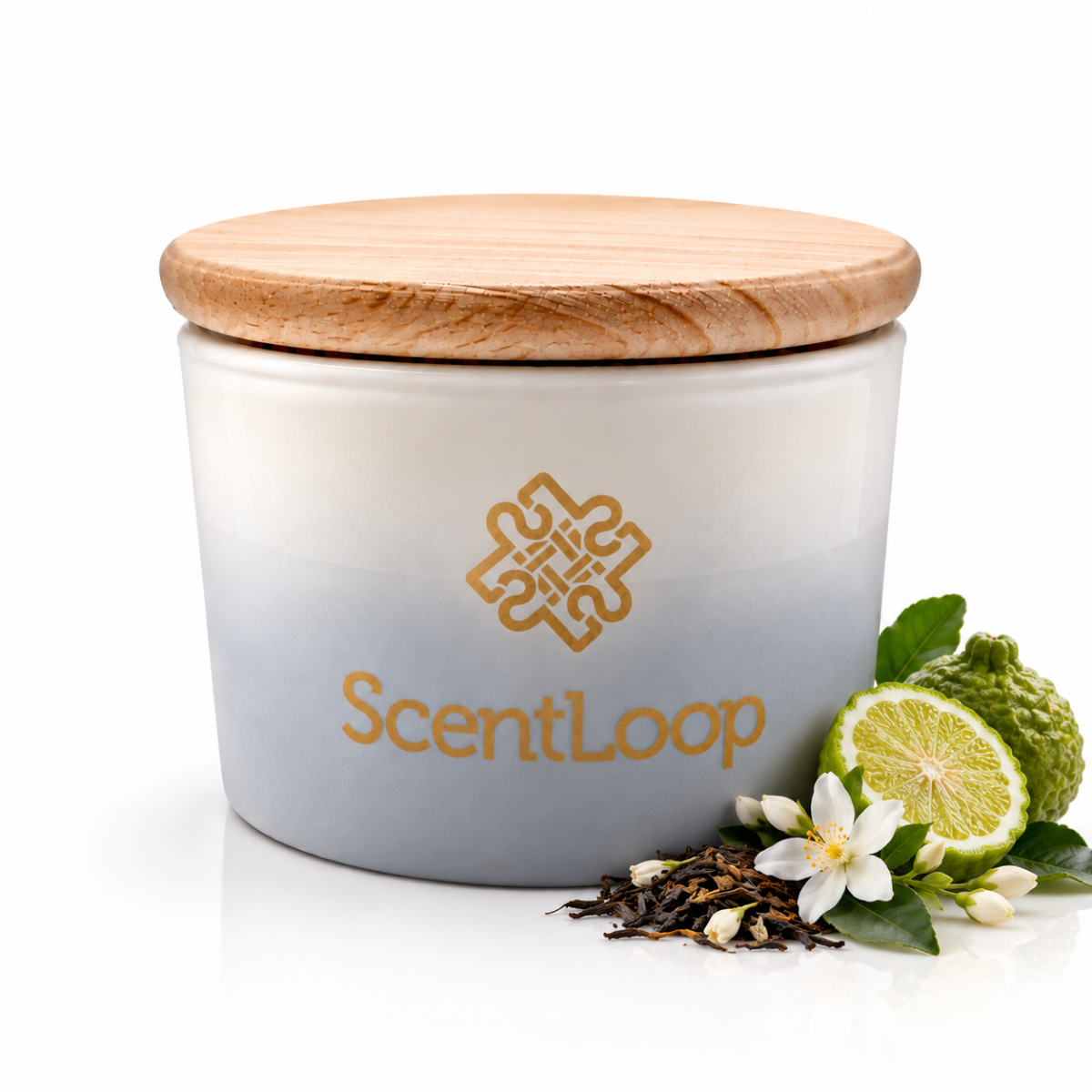 Elegant jasmine and bergamot soy candle White Ritual Intense 100g