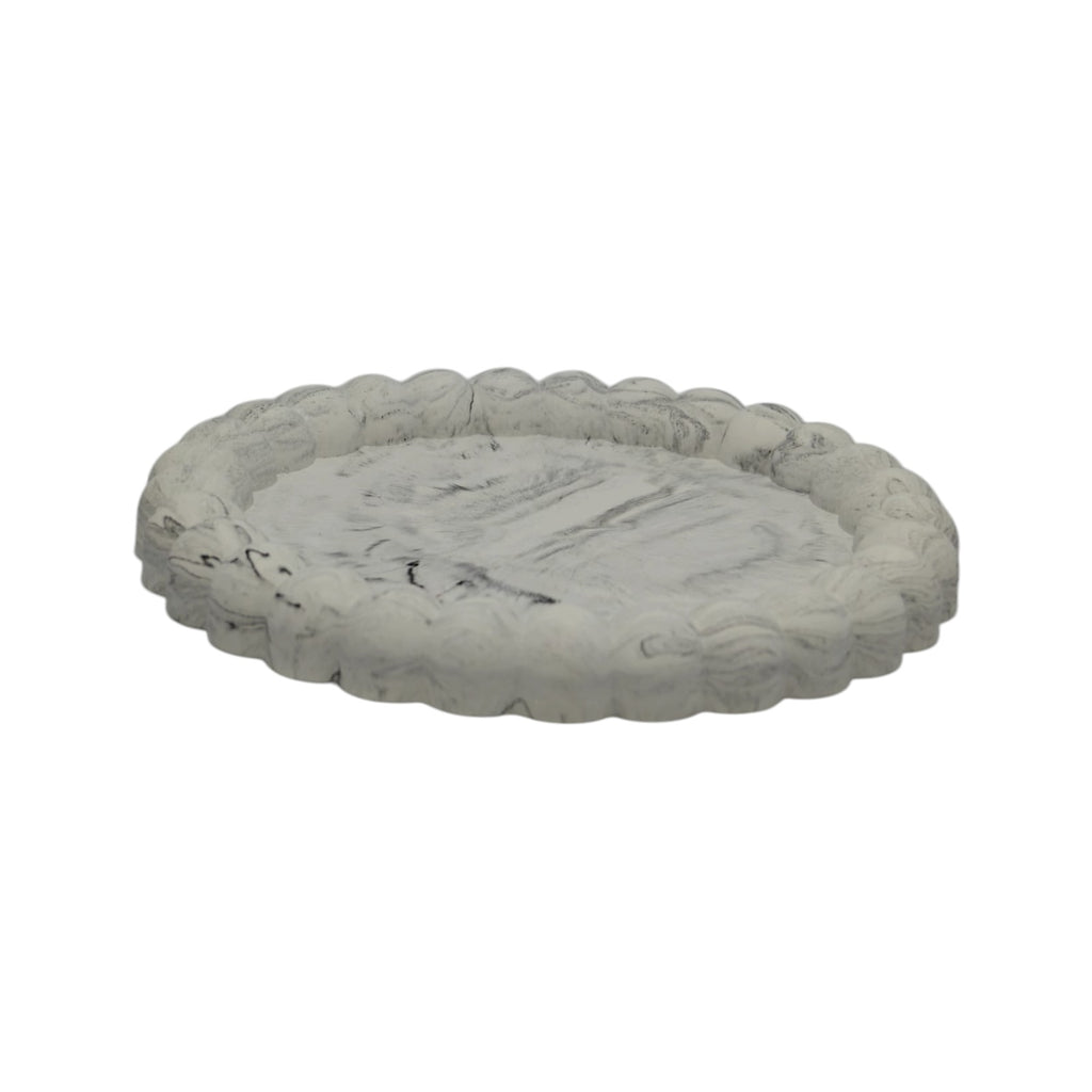 Dekorativní mramorový tác Podložka na svíčky 135x125mm z sádry