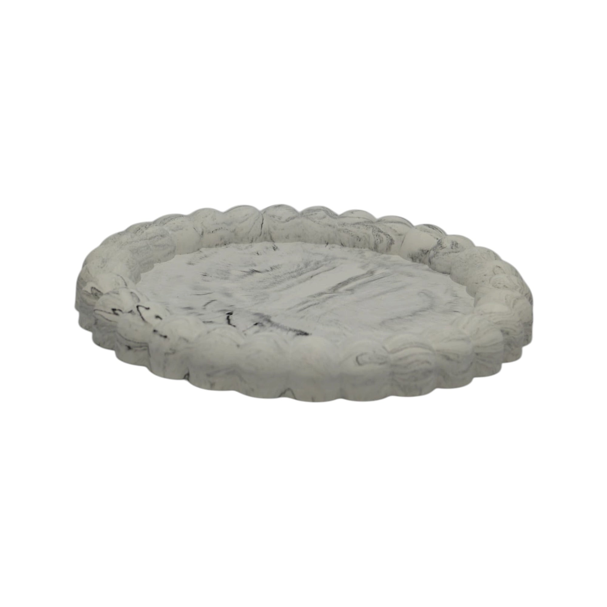 Taca dekoracyjna marmurowa Podstawka do świec 135x125mm z gipsu