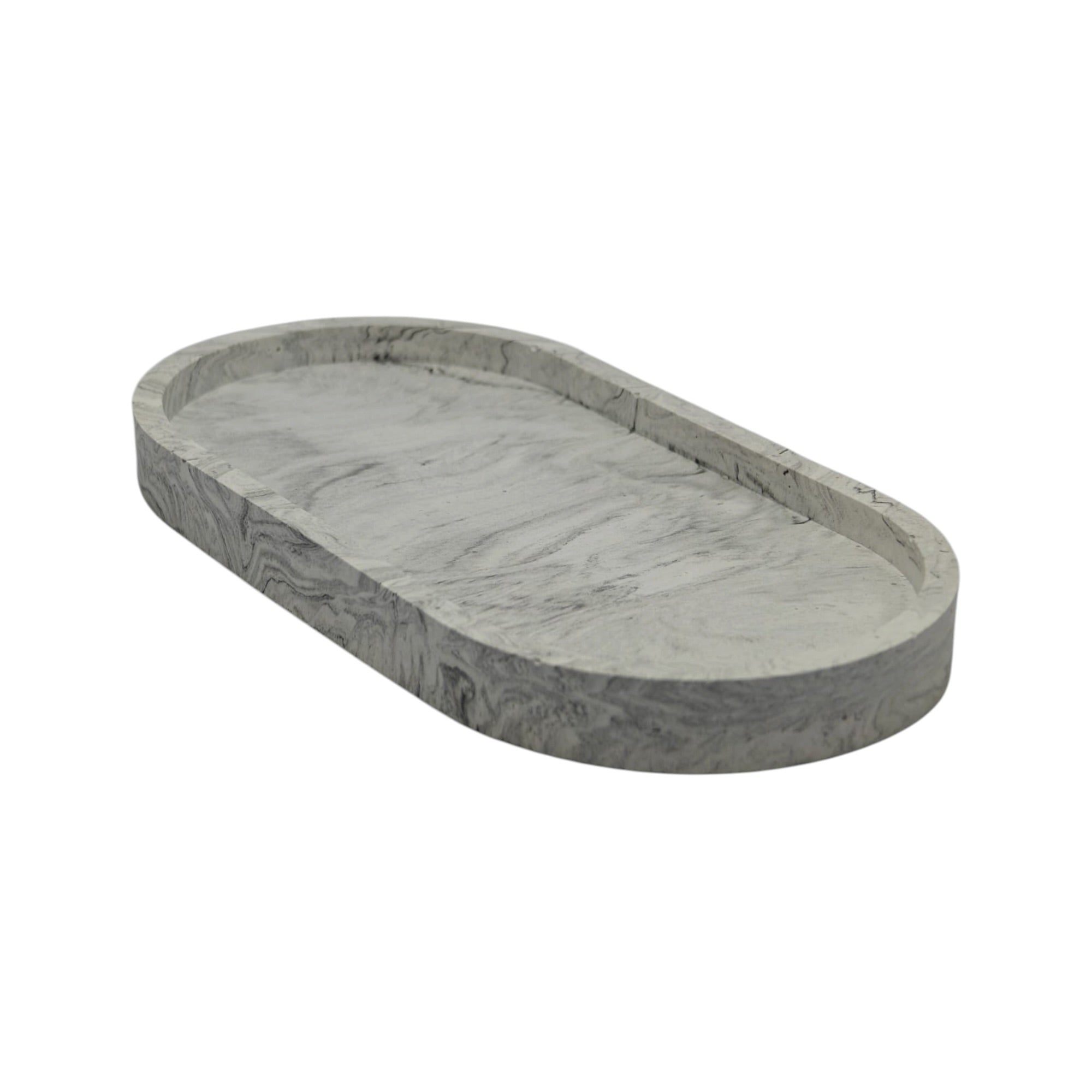 Taca dekoracyjna marmurowa Podstawka do świec Plain 175x90mm z gipsu