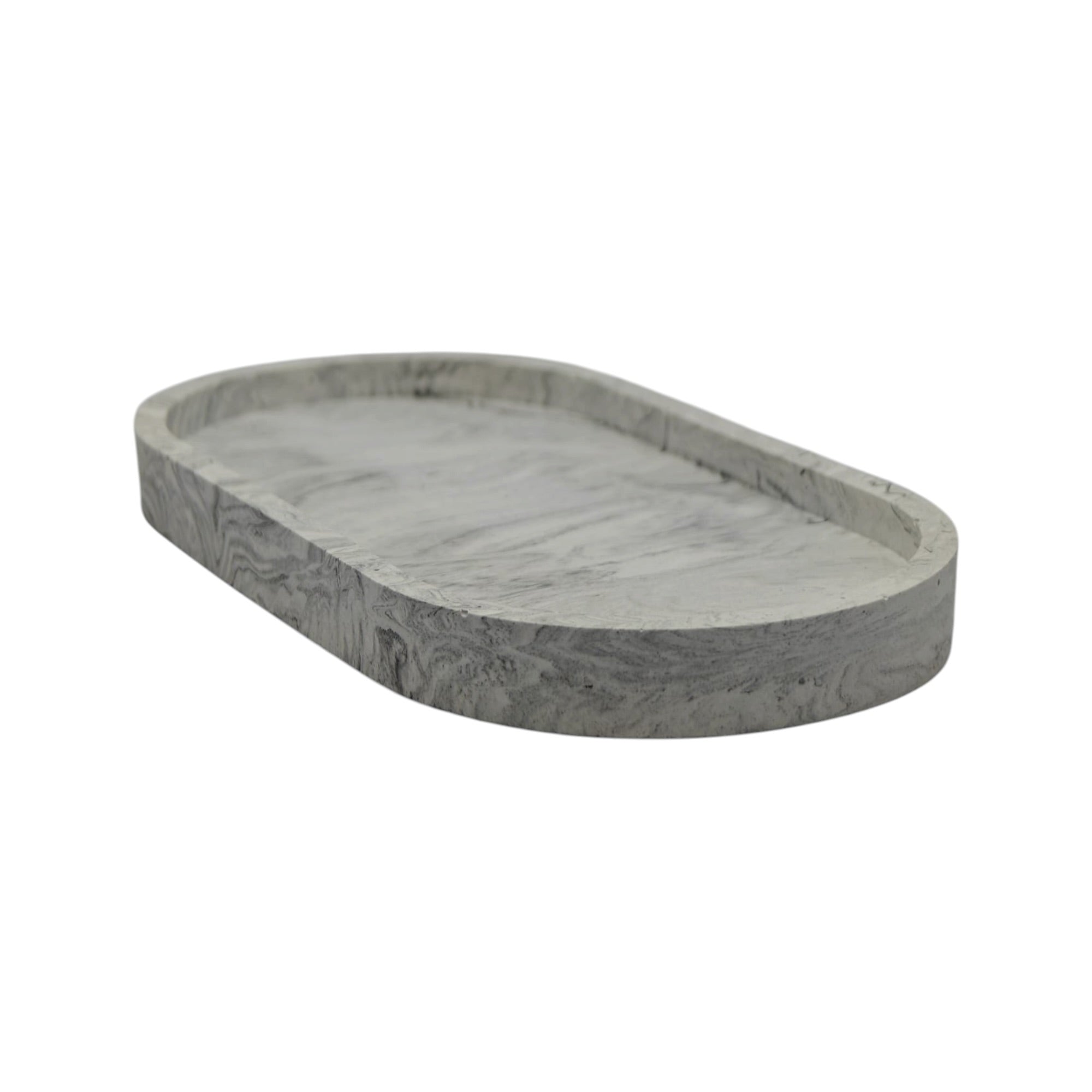 Taca dekoracyjna marmurowa Podstawka do świec Plain 175x90mm z gipsu