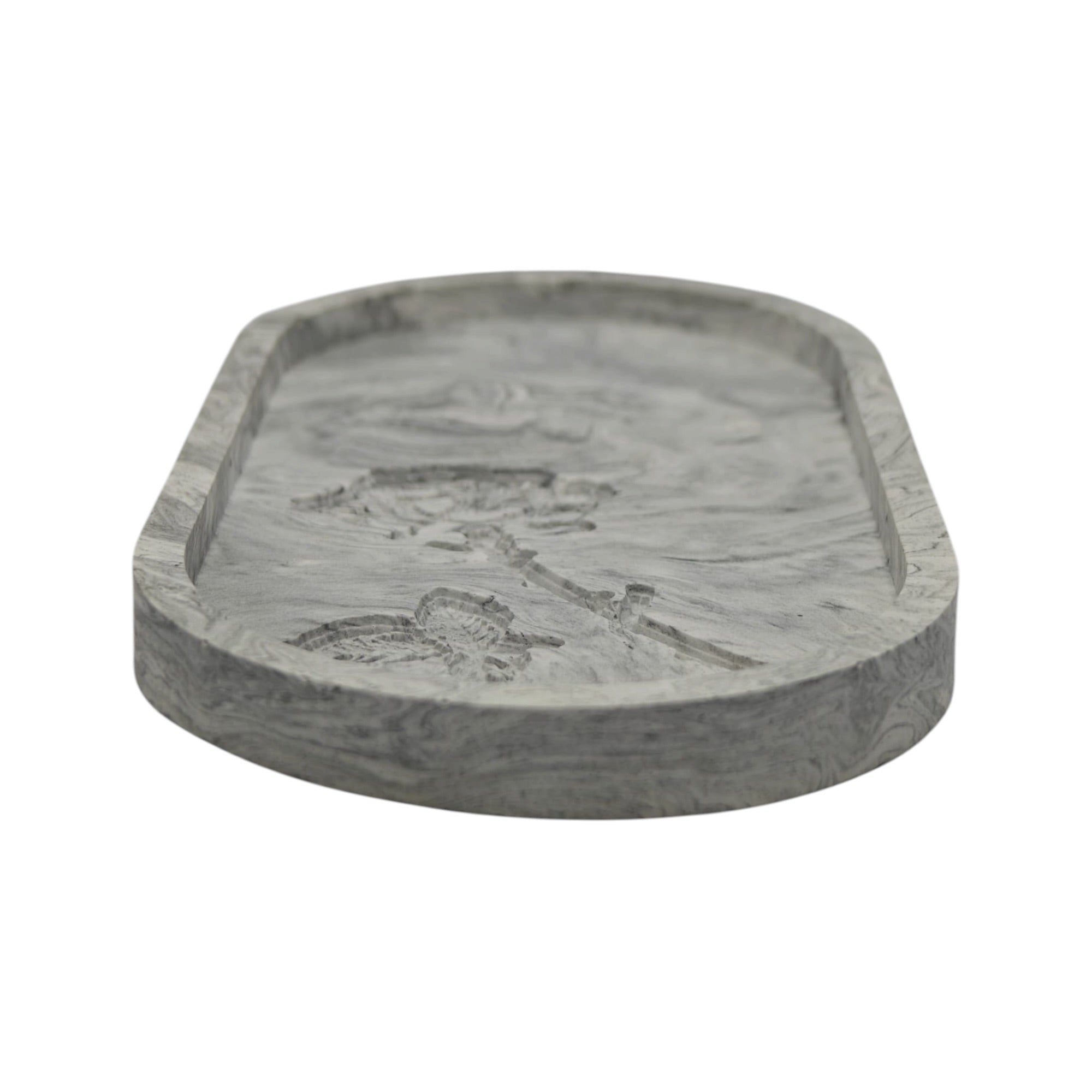 Taca dekoracyjna marmurowa Podstawka do świec La Rosa 175x90mm z gipsu