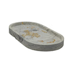 Dekorativní mramorový tác Podložka na svíčky Gold 175x90mm z sádry