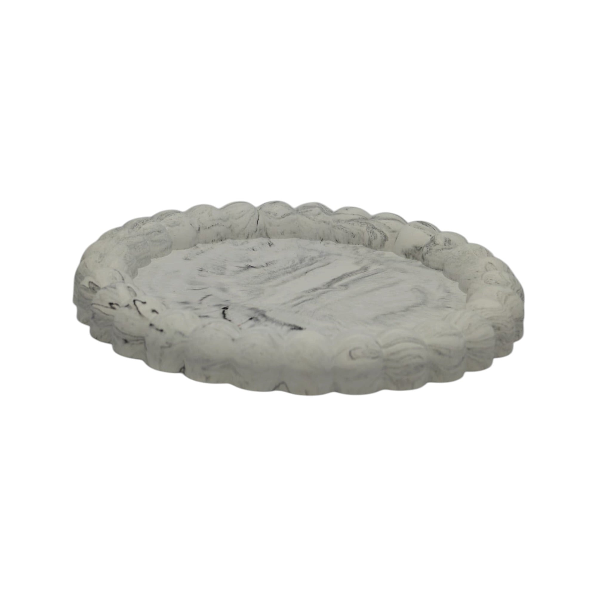 Taca dekoracyjna marmurowa Podstawka do świec 135x125mm z gipsu