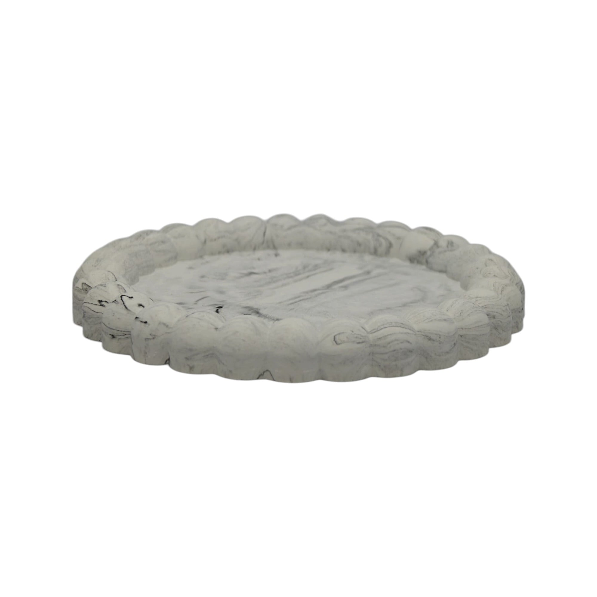 Taca dekoracyjna marmurowa Podstawka do świec 135x125mm z gipsu