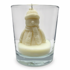 Weihnachtliche Sojakerze Schneemann im Glas, Duft Christmas Home, 90g