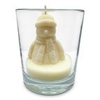 Weihnachtliche Sojakerze Schneemann im Glas, Duft Christmas Home, 90g