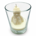 Weihnachtliche Sojakerze Schneemann im Glas, Duft Christmas Home, 90g
