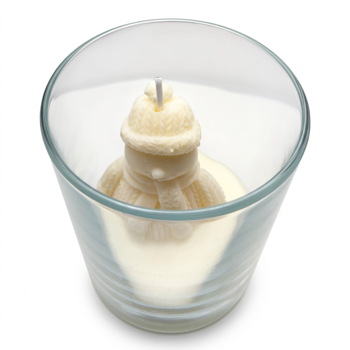 Weihnachtliche Sojakerze Schneemann im Glas, Duft Christmas Home, 90g