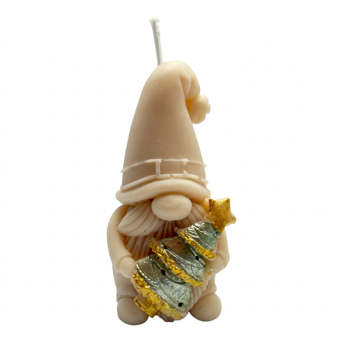 Vela navideña de soja con figura de duende con árbol de Navidad, aroma Christmas Home, 60g