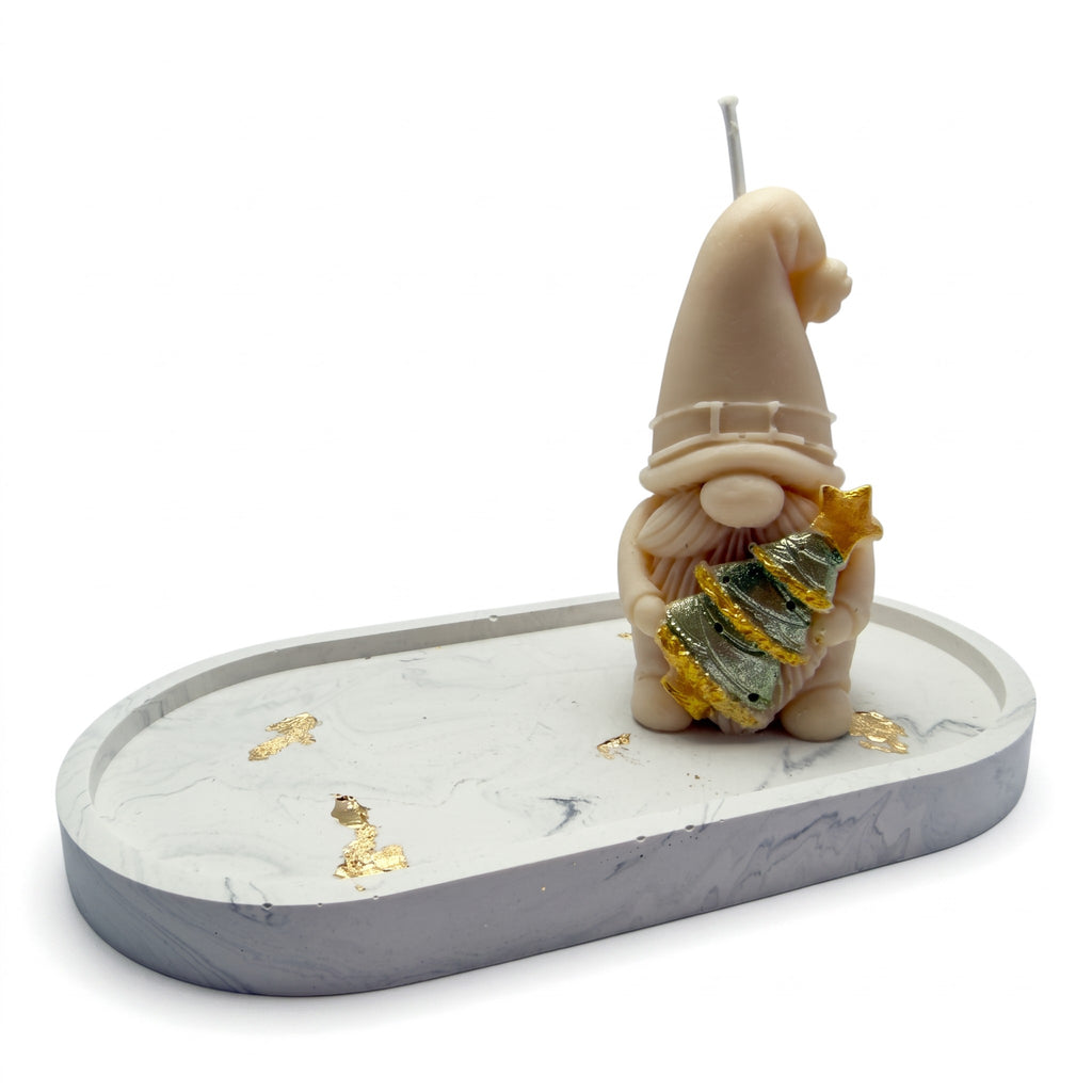 Vela navideña de soja con figura de duende con árbol de Navidad, aroma Christmas Home, 60g