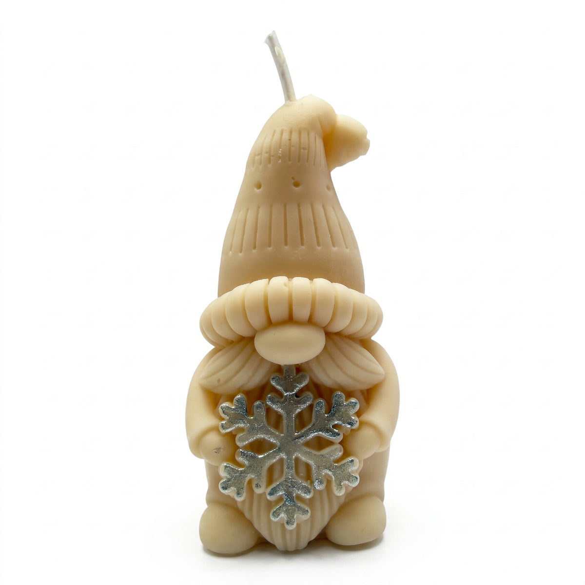 Vánoční sójová svíčka Figurka Skřítek se sněhovou vločkou s vůní Christmas Home 60g