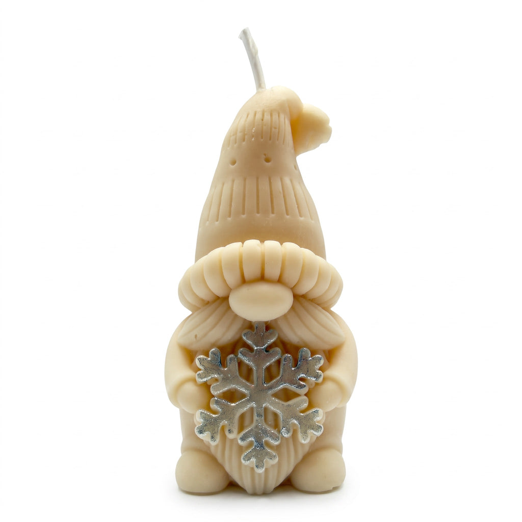 Vánoční sójová svíčka Figurka Skřítek se sněhovou vločkou s vůní Christmas Home 60g