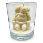 Juldoftljus av soja, jultomtefigur i glas, doften Christmas Home 165g