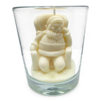 Juldoftljus av soja, jultomtefigur i glas, doften Christmas Home 165g