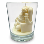 Juldoftljus av soja, jultomtefigur i glas, doften Christmas Home 165g