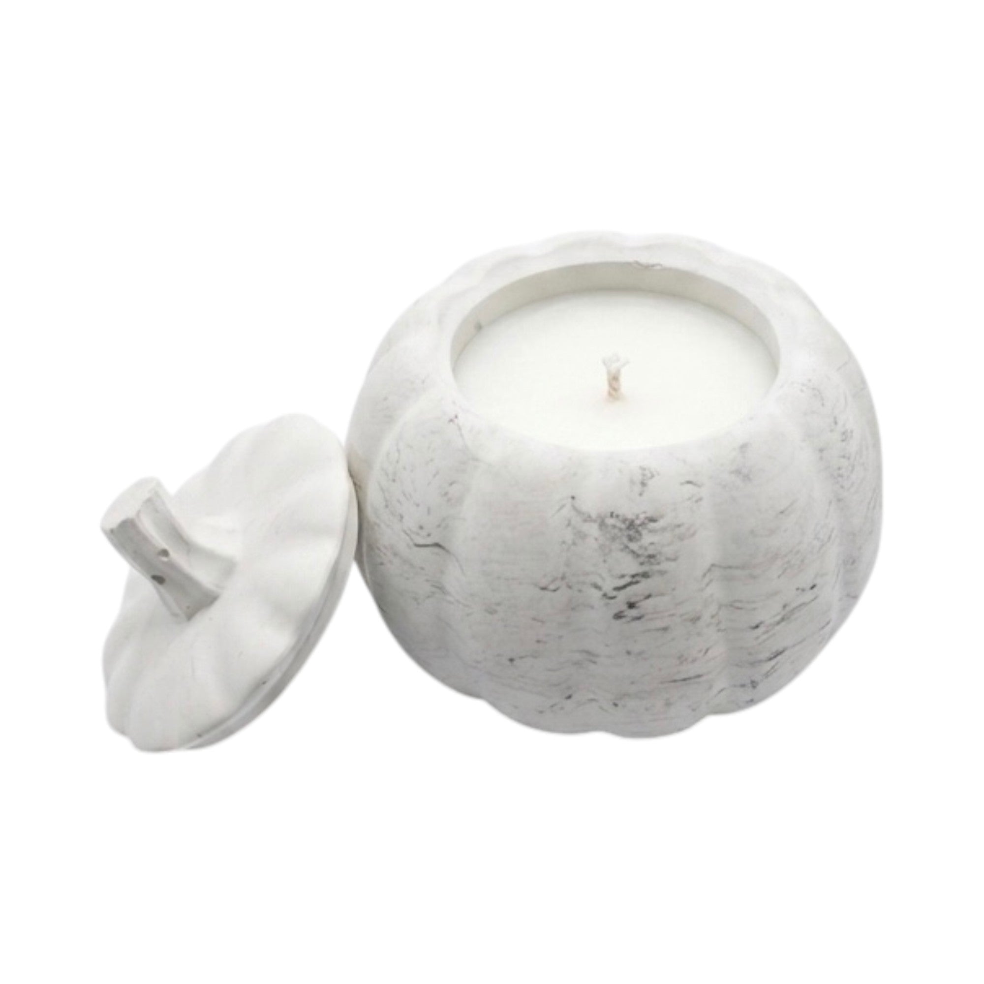 Candela di soia DYNIA in gesso, profumata Pumpkin Spice, decorazione autunnale per il soggiorno, 90 g