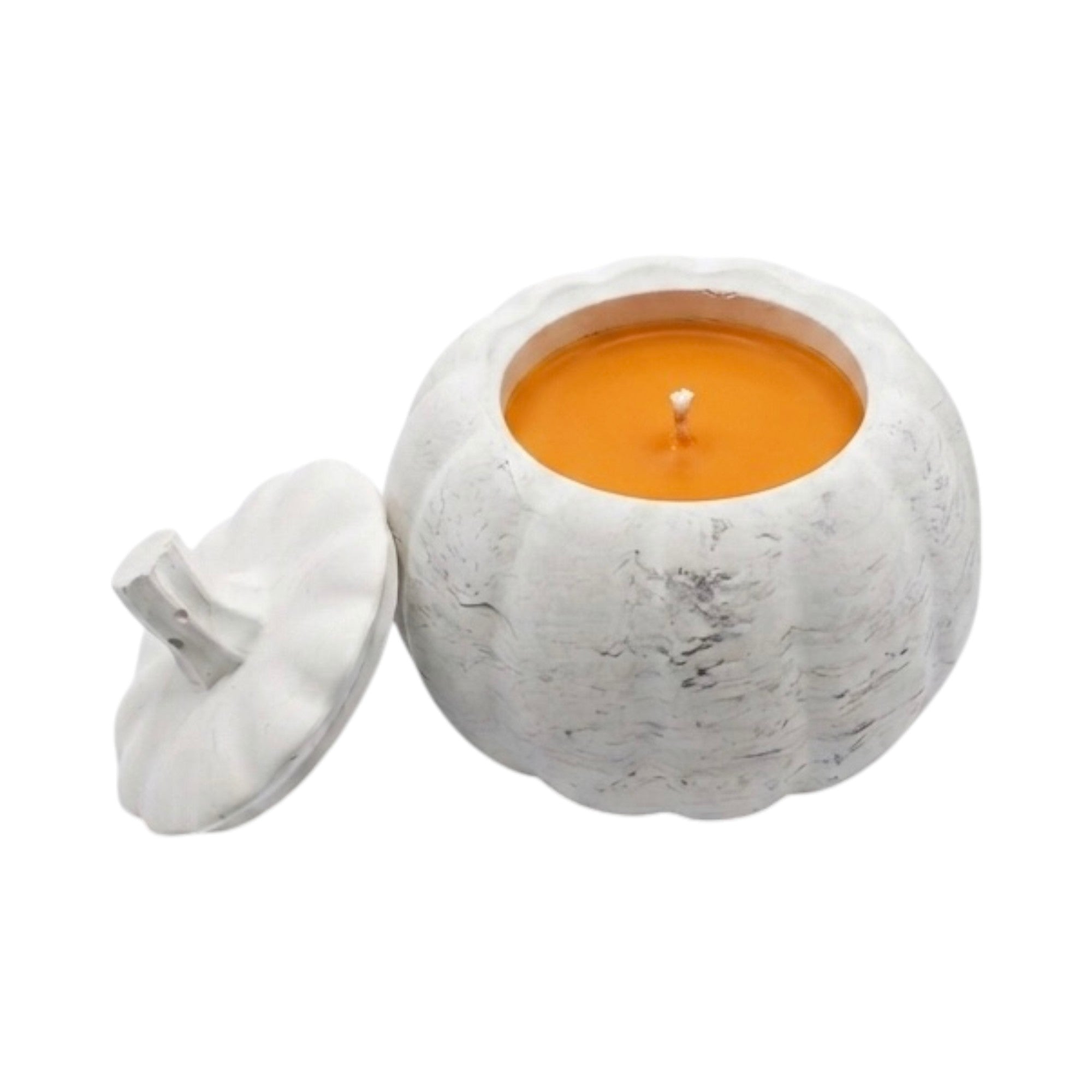 Candela di soia DYNIA in gesso, profumata Pumpkin Spice, decorazione autunnale per il soggiorno, 90 g