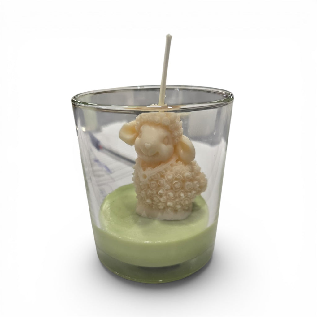 Soja-Dekokerze Osterlamm Schaf 80g Citrus Harmony im Glas