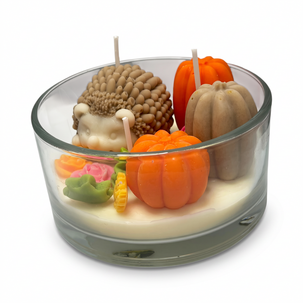 Candela di soia autunnale Riccio tra le zucche, fragranza Honey Glow 270g