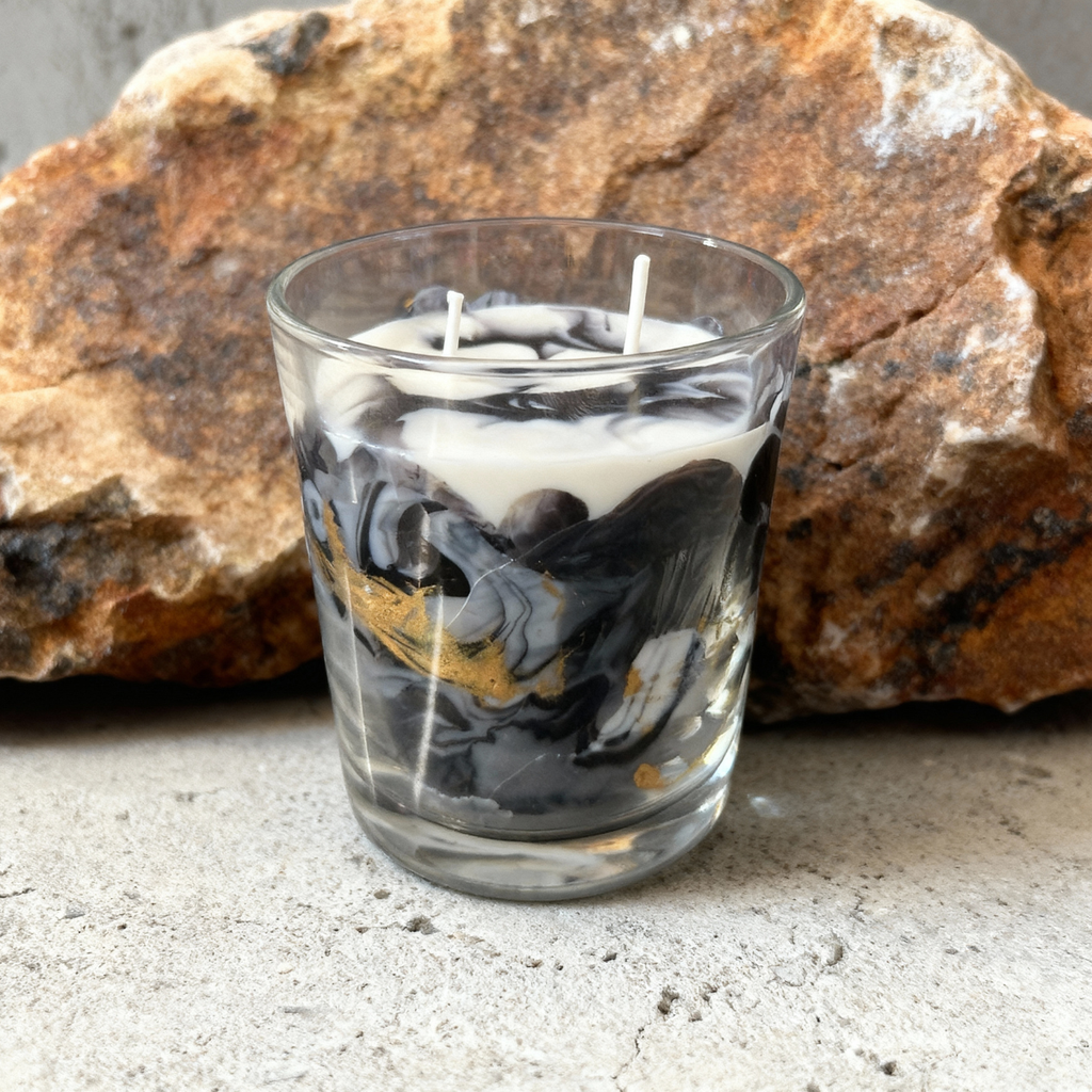Marbled Soy Candle Big City Life Berlin hand-painted glass wax 300g