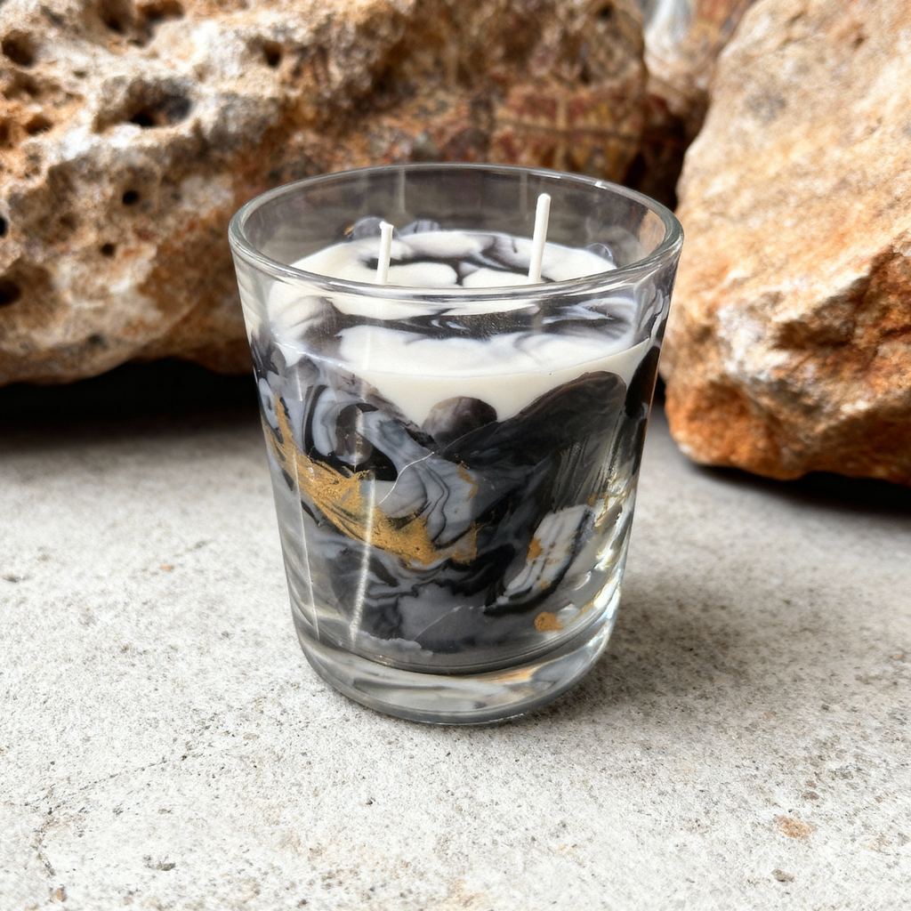 Marbled Soy Candle Big City Life Berlin hand-painted glass wax 300g