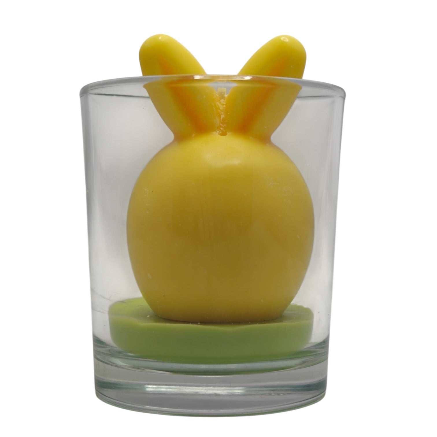 Świeca sojowa dekoracyjna wielkanocna Pisanka Zając Żółta 220g Citrus Harmony w szkle