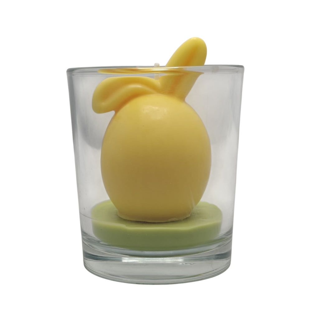 Easter Decorative Soy Candle Bunny with Floppy Ear Yellow 220g Citrus Harmony in Glass