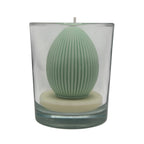 Vela de soja decorativa de Pascua Huevo azul 220g Citrus Harmony en vaso