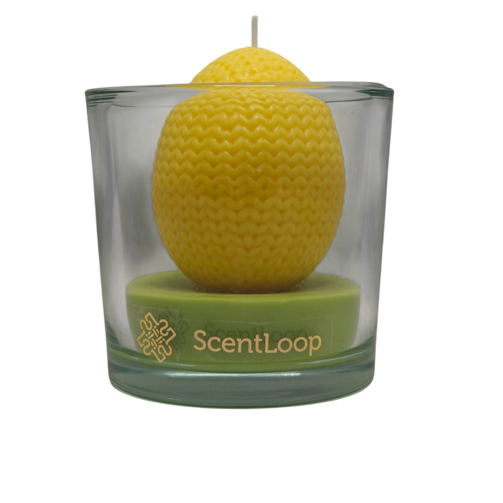 Świeca sojowa dekoracyjna wielkanocna Pisanka Duża Żółta 500g Citrus Harmony w szkle