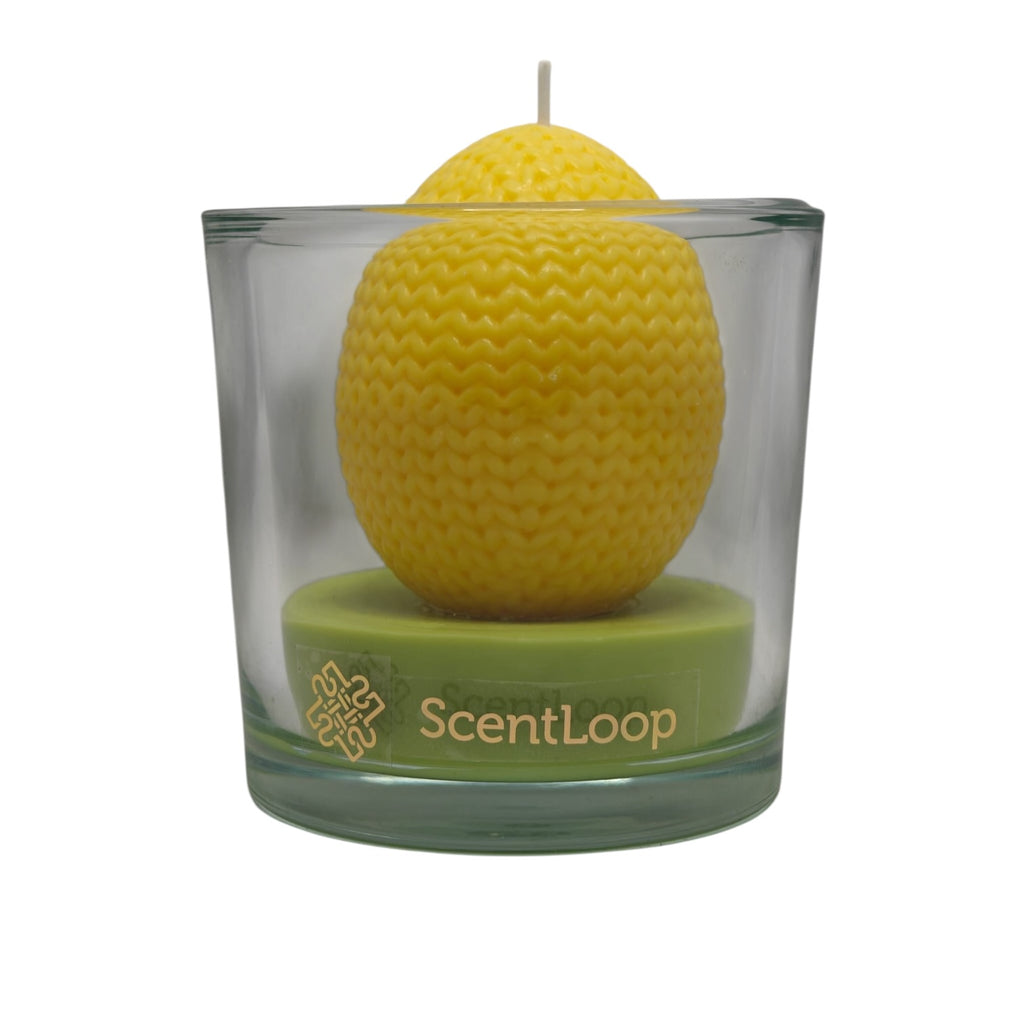 Świeca sojowa dekoracyjna wielkanocna Pisanka Duża Żółta 500g Citrus Harmony w szkle