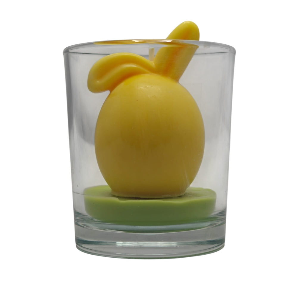 Easter Decorative Soy Candle Bunny with Floppy Ear Yellow 220g Citrus Harmony in Glass