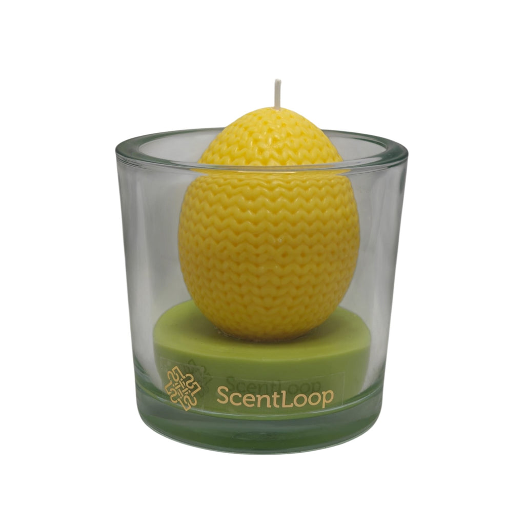 Świeca sojowa dekoracyjna wielkanocna Pisanka Duża Żółta 500g Citrus Harmony w szkle