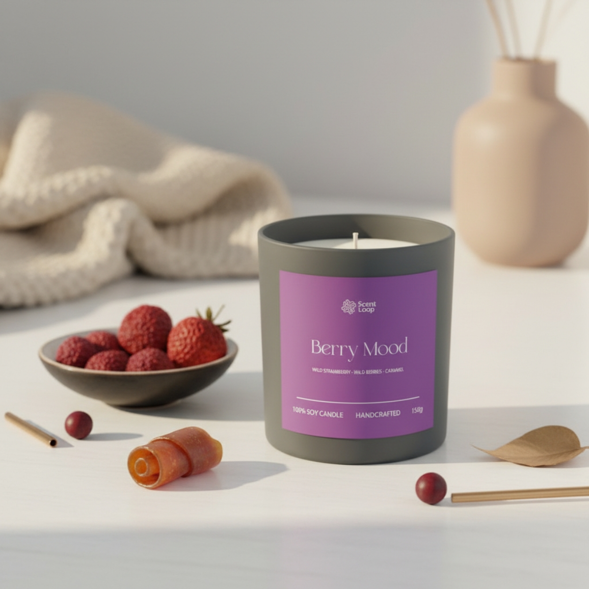 Świeca sojowa zapachowa Berry Mood Regular 150g