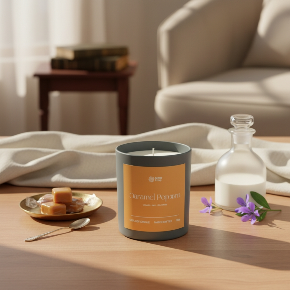 Świeca sojowa zapachowa Caramel Popcorn Regular 150g