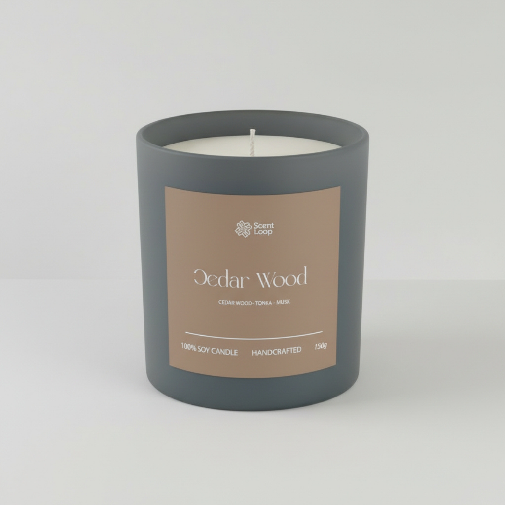 Świeca sojowa zapachowa Cedar Wood Regular 150g