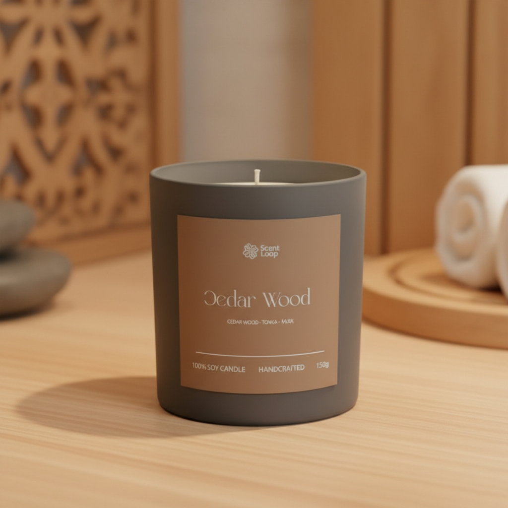 Świeca sojowa zapachowa Cedar Wood Regular 150g