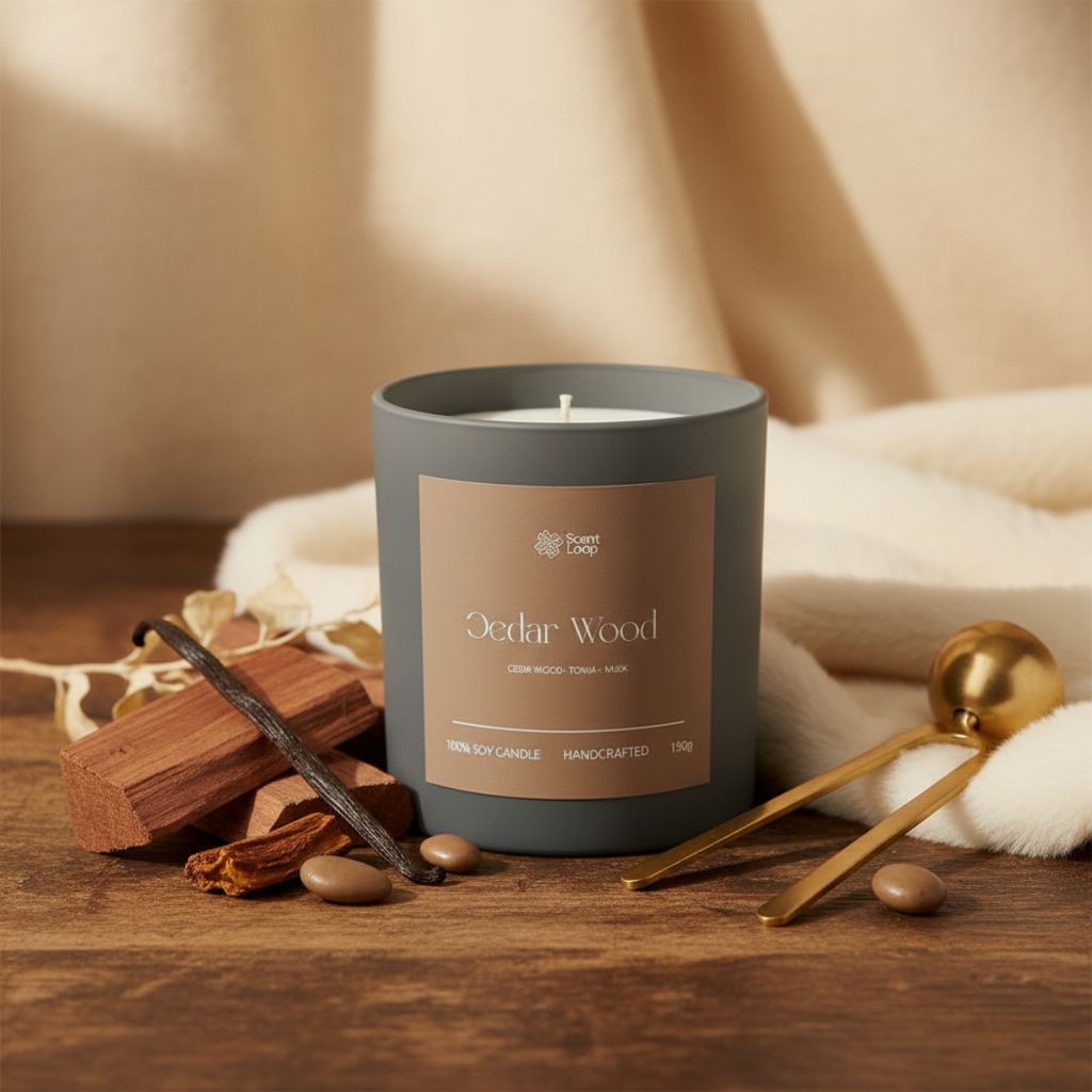 Świeca sojowa zapachowa Cedar Wood Regular 150g