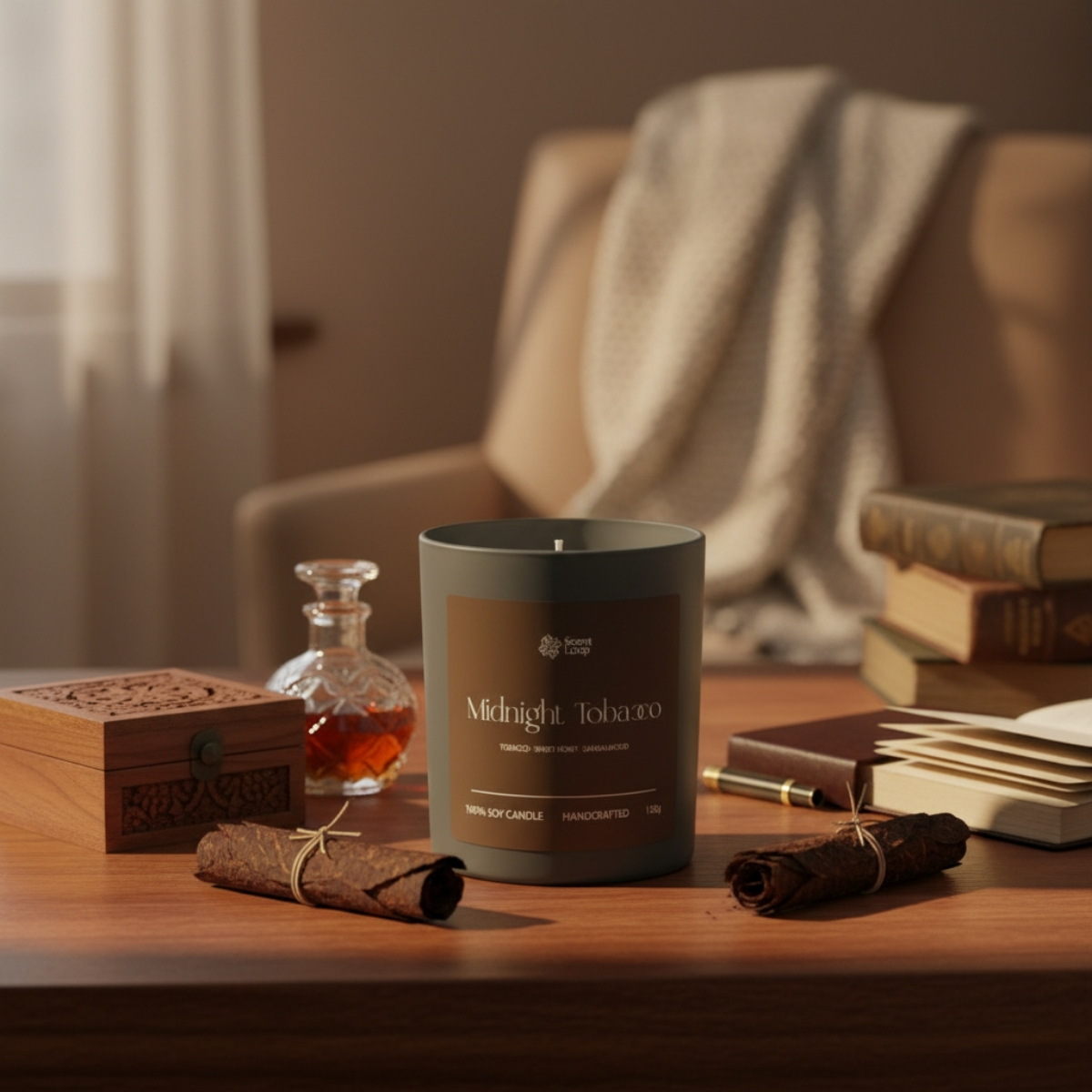 Świeca sojowa zapachowa Midnight Tobacco Regular 150g