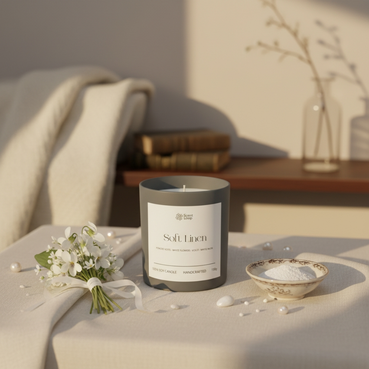 Świeca sojowa zapachowa Soft Linen Regular 150g